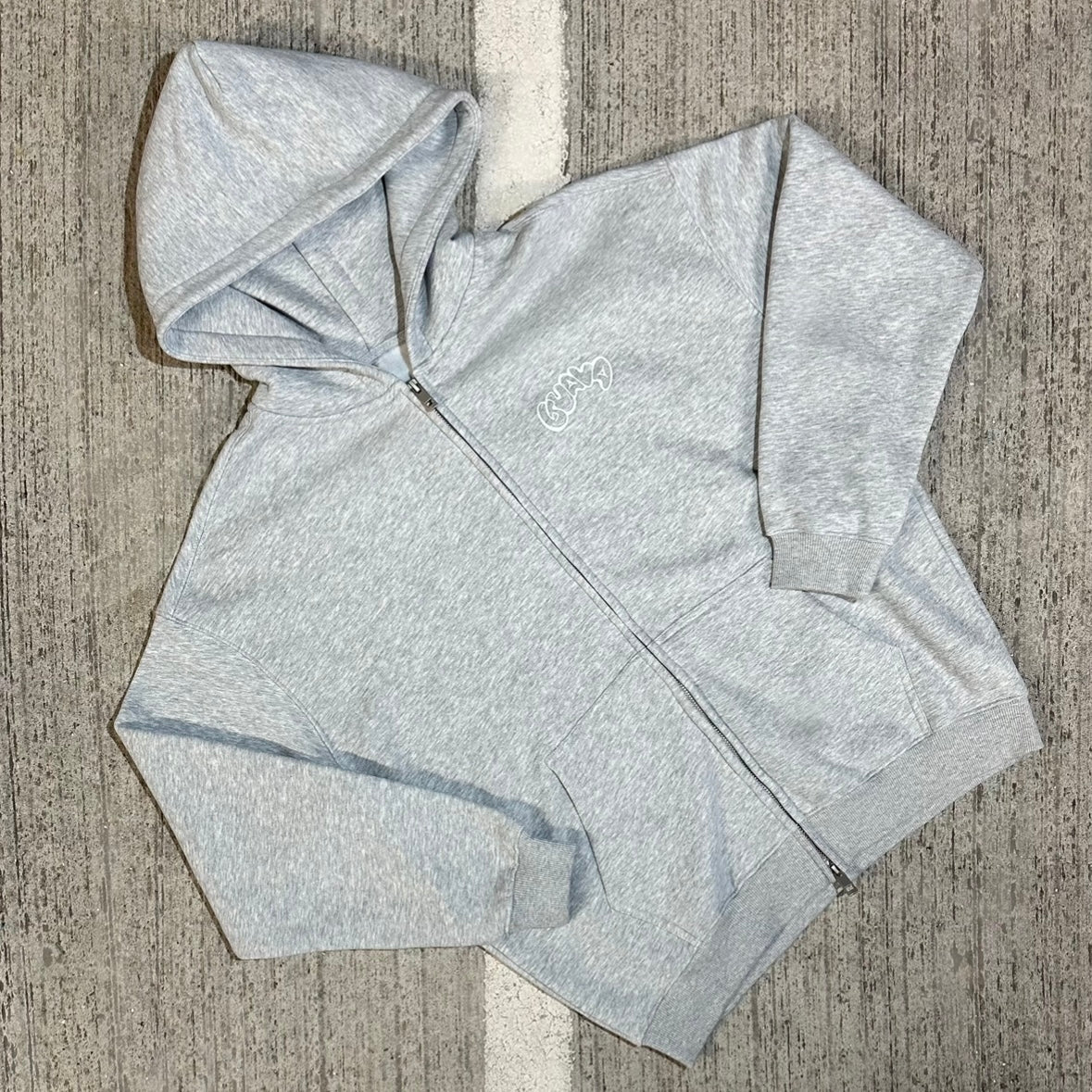 GUAVA ZIP HOODIE GREY *PRE ORDER*
